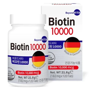 TOP15 탈모 영양제 비오틴 추천 추천 모델 비욘드비타 비오틴 10000mcg, 120정, 1개