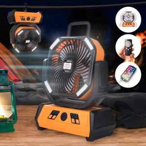 TOP7 캠핑 선풍기 추천 추천 모델 루트나인 고출력 BLDC 캠핑 탁상용 무선 선풍기, 오렌지+블랙, RN-X30 (고급형)