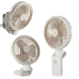 TOP7 캠핑 선풍기 추천 추천 모델 프롬비 윈드스핀 빅팬 자동회전 무선 휴대용 집게형 탁상용 자석 선풍기 FG259, 크림베이지