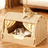 TOP21 고양이 숨숨집 추천 추천 모델 콜콜러브 고양이 숨숨집 사계절용 대형 고급 빌라 고양이 스크래쳐 펫하우스