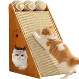 TOP20 고양이 스크래처 추천 추천 모델 PETTOO 먼지없는 대형 수직 고양이 스크래쳐 원목 숨숨집, 1개, 노란색