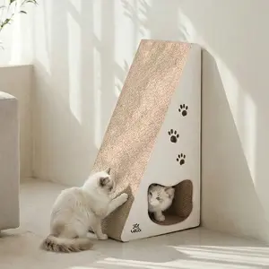 TOP20 고양이 스크래처 추천 추천 모델 레토 고양이 숨숨집 하우스형 수직 스크래처 80cm, 화이트, 1개