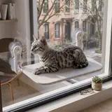 TOP13 고양이 창문 해먹 추천 추천 모델 MAAH 고양이 에어쿨 윈도우 해먹 흡착식 창가 침대 통기성 메쉬, 1개, 그레이