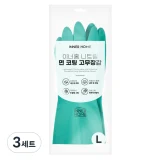 TOP7 손 거칠어지는 사람 설거지 장갑 추천 추천 모델 이너홈 튼튼 면코팅 고무장갑 양손착용 세트, 그린, 대(L), 3세트
