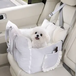 TOP16 강아지 카시트 추천 추천 모델 강아지카시트 이동가방 대형 차량용 반려동물 카시트 푹신한 도톰 쿠션 흔들림방지 고정벨트, 1개, 그레이