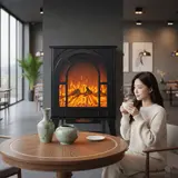 TOP14 전기 벽난로 추천 추천 모델 카페인테리어 불멍벽난로 로망XL(엑스라지) : 4~5평난방 전기온풍기+LED불멍무드등 카페포토존 꾸미기 전기히터 감성조명 장작난로 크리스마스꾸미기 거실꾸미기소품 카페포토존꾸미기