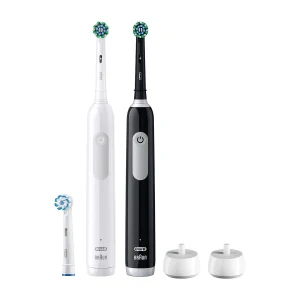 TOP7 전동칫솔 추천 추천 모델 OralB정품 전동칫솔 1+1듀얼 팩 프로1000, 화이트+블랙 세트, pro1000