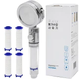 Product Image of the 코시나 메가수압 3단물줄기 온오프 정수 필터 샤워기 + 필터 4p, 1개, 혼합색상