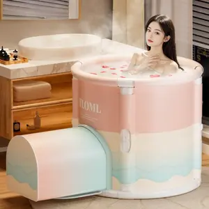 TOP8 접이식 욕조 추천 추천 모델 TLOML 욕조 접이식 욕조 이동식욕조 성인 무조립 원터치 간이욕조 반신욕조 다리공간 포함 목욕탕, 1세트, 핑크