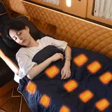 TOP9 전기담요 추천 추천 모델 USB 충전식 휴대용 수면백형 발열담요 전기 온열담요 사무실 캠핑 차박 5단계 온도조절, 푸른 색 2 사람, 푸른 색 2 사람(160CM*140CM)