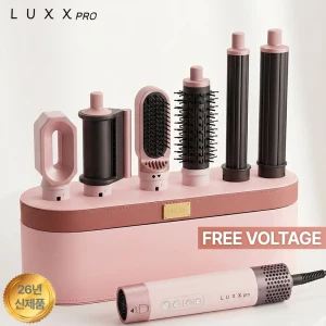 TOP7 고급형 에어드레서 추천 추천 모델 럭스프로 프리볼트 9in1 올인원 BLDC 헤어 스타일러 드라이어 오토컬링 고데기 케이스, 핑크, LUXX PRO FREE