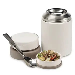 TOP11 보온 죽통 추천 추천 모델 FOOD JAR 304 스텐 접이식 수저 보온 죽통 EHTB-T19U, 아이보리, 750ml, 1개