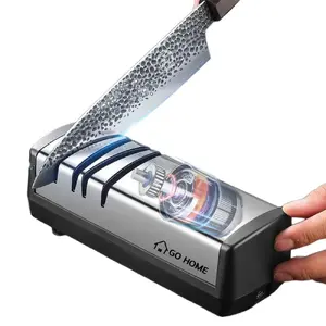 TOP16 칼갈이 추천 추천 모델 GOHOME 전동 자동 무선 USB 숫돌 칼갈이 기계, 실버, 1개
