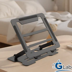 Product Image of the 규랩 쿨링 홀 높이 각도 조절 노트북 스탠드 거치대, 1개, 블랙