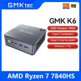 책상 좁은 사람 미니 PC 추천 TOP7 추천 모델 GMKtec 미니 PC GMK K6 AMD R7-7840HS NUCBOX 듀얼 팬 시스템 디자인 윈도우 11 Pro 라데온 ™ 780M T 유형