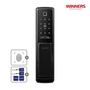 Product Image of the 위너스 도어락 지문인식 카드키 무타공 푸시풀 현관문 디지털 도어락 번호키 디지털키 교체 W-MP5000SF + 카드키 4장, 고객직접설치, W-MP5000SF
