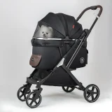 TOP7 펫 에어 서큘레이터 추천 추천 모델 레토 풀오토 퀵폴딩 사계절 강아지 유모차, 블랙, 1개