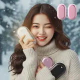 TOP6 충전식 손난로 추천 추천 모델 [1+1] 누바르 완전따숩 충전식 손난로 핫팩 휴대용 보조배터리 C타입 5000mAh, 샴페인핑크+샴페인핑크