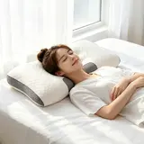 TOP10 옆잠 베개 추천 추천 모델 폴라도레 1+1 목편한 경추 베개 인체공학 사계절 꿀잠 수면 배개, 2개, 아이보리