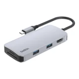 Product Image of the 벨킨 USB-C 5in1 멀티 포트 허브 어댑터 AVC007fqSGY V2