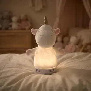 TOP12 아기 백색소음기 추천 추천 모델 비비노리 오뚝이 수면등 아기 신생아 자장가 백색소음 인형 수면램프 출산선물 수유등 [토끼/유니콘/곰돌이/강아지], 1개, 유니콘(화이트)