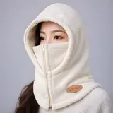 TOP7 겨울 바라클라바 추천 추천 모델 아즈몰 바라클라바 남녀공용 3in1 방한 넥워머 모자 등산 오토바이 지퍼형, 화이트, 1개