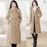 TOP7 여성 패딩 추천 추천 모델 708090 여성용 웨이브 퀼팅 허리조절 후드 롱 패딩 코트
