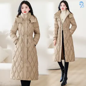 TOP7 여성 패딩 추천 추천 모델 708090 여성용 웨이브 퀼팅 허리조절 후드 롱 패딩 코트