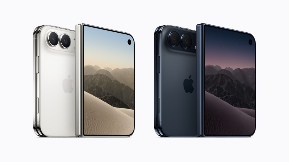 iPhone Duo 스타 화이트와 나이트 스카이 색상 애플 공식 이미지
