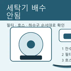 세탁기 배수가 안 될 때 집에서 확인할 순서
